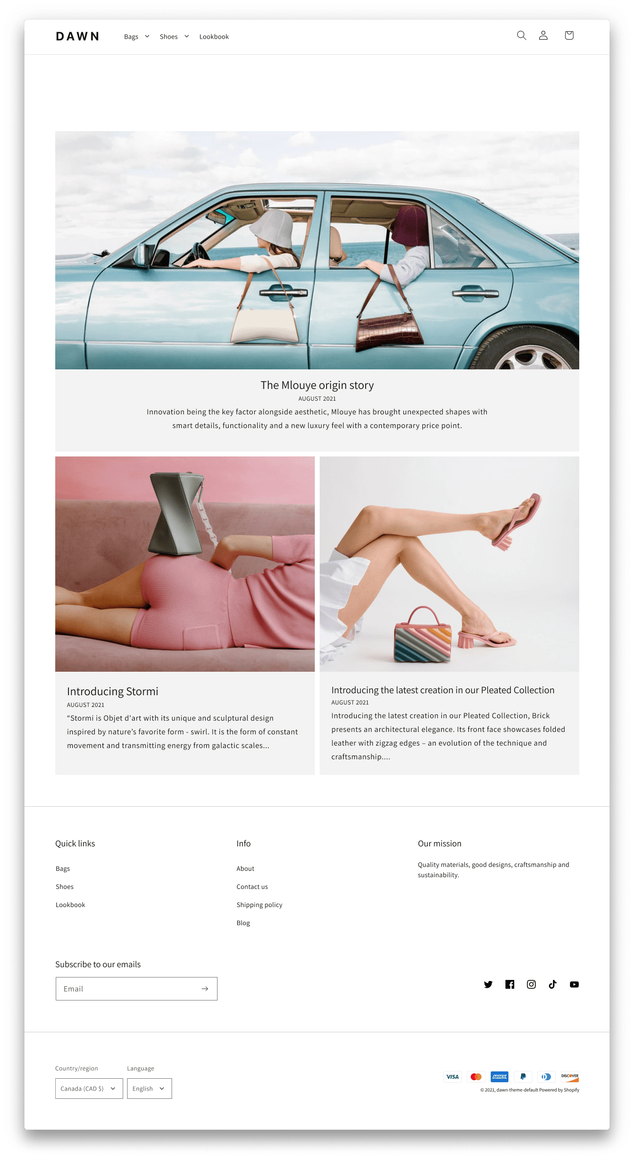 Dawn Theme Shopify 2.0