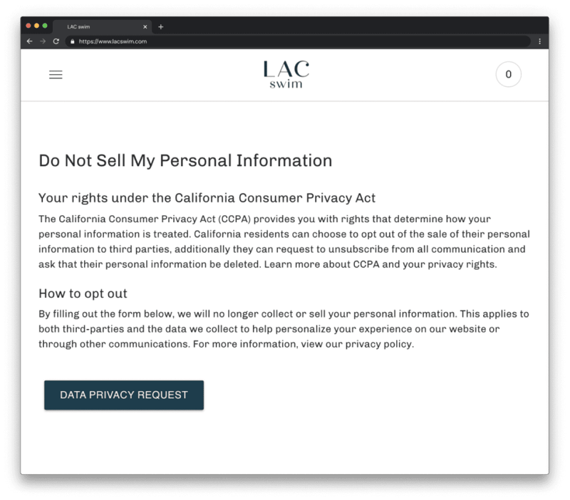 Do not sell my information page