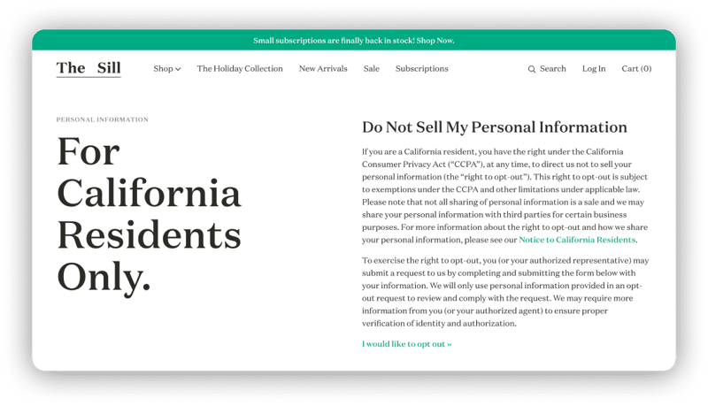 CCPA Compliance for ecommerce