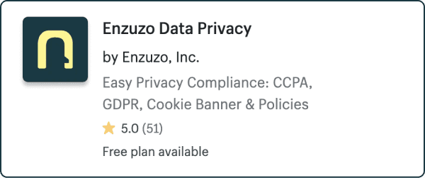 Enzuzo Data Privacy Shopify App