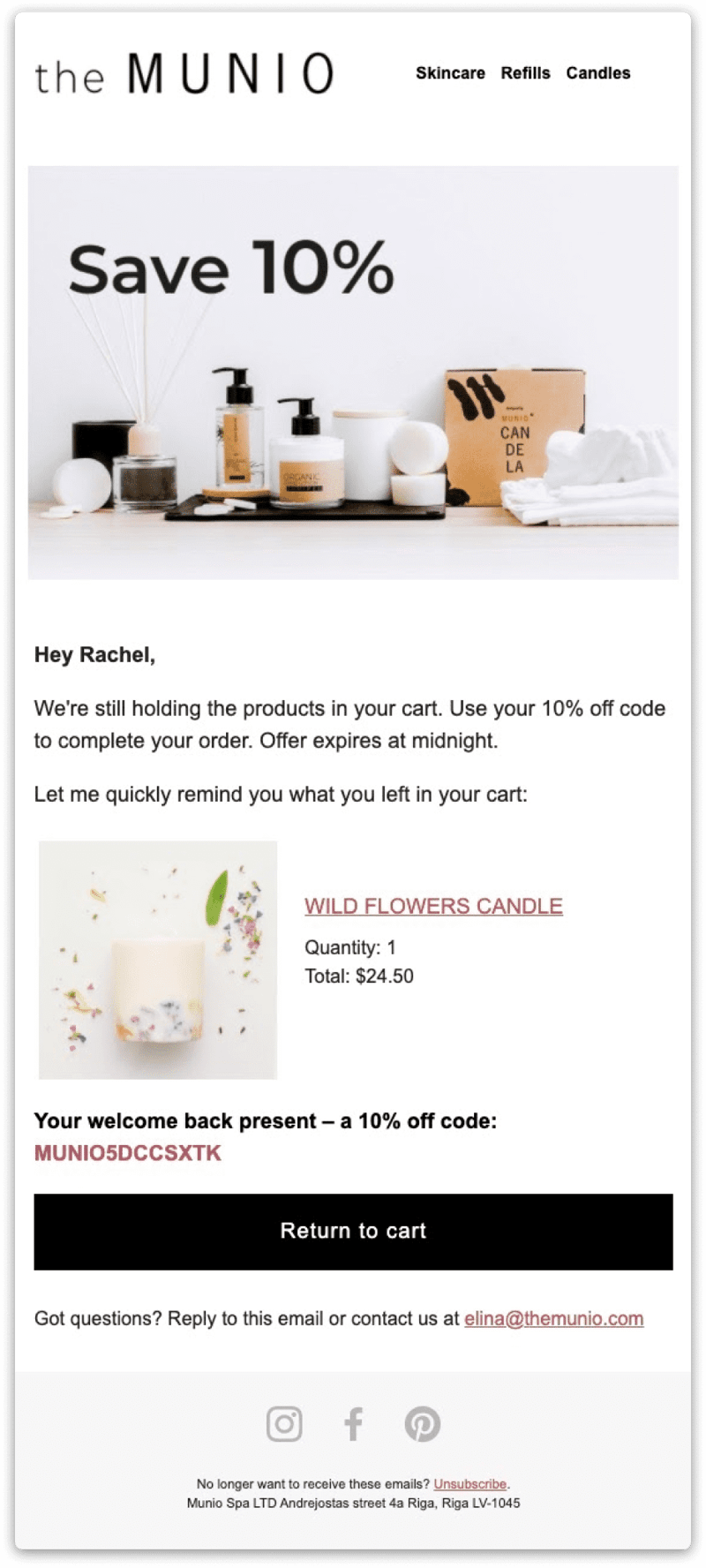 Munio Abandoned Cart Emails - Privy
