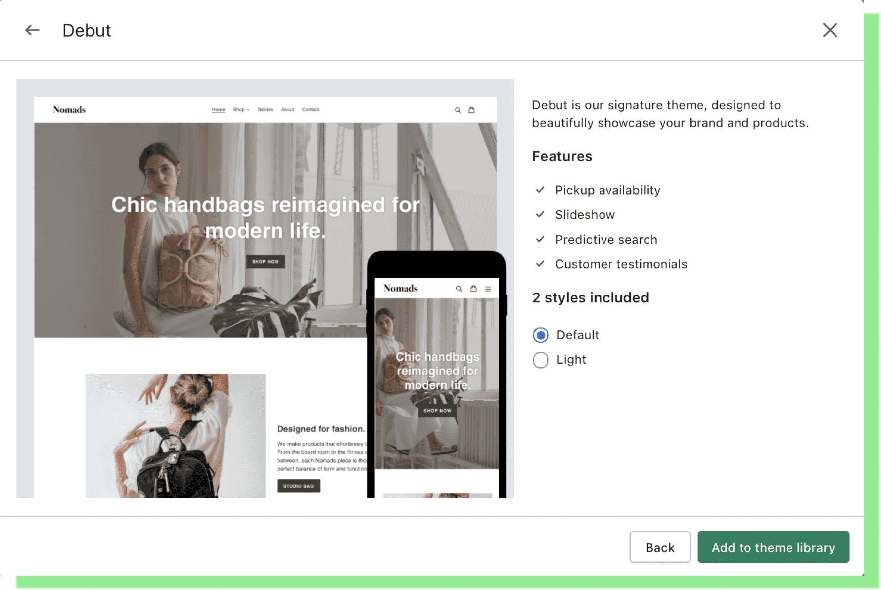 Shopify Debut Theme