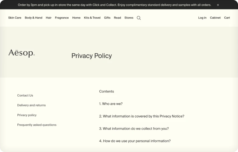 aesop-privacy-policy