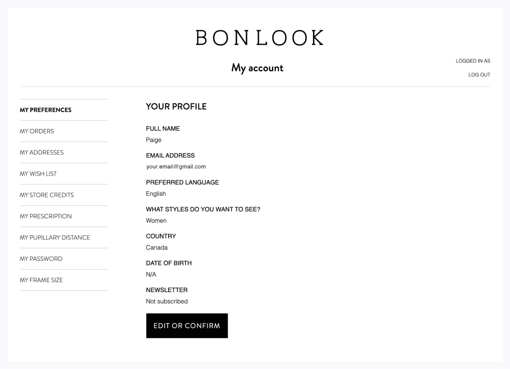 bonlook account 1