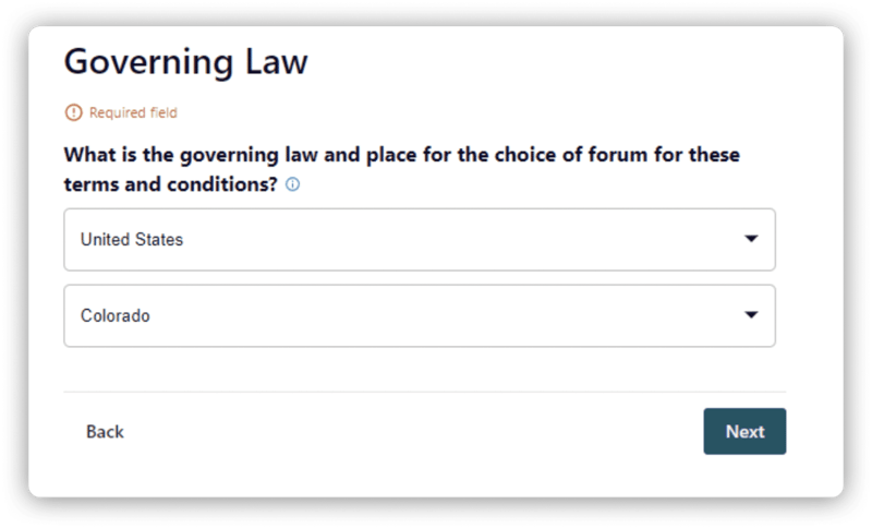governing law info