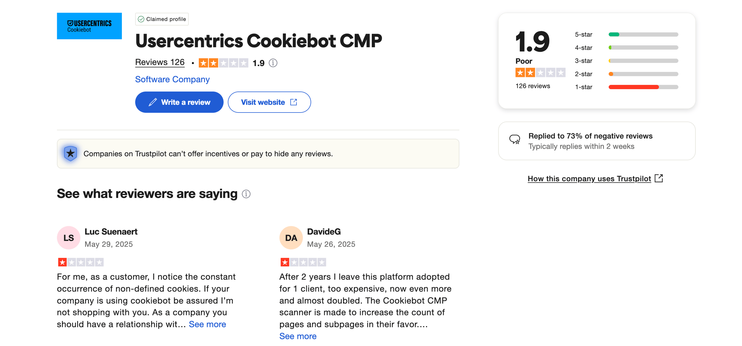 Best Cookiebot Competitors & Alternatives