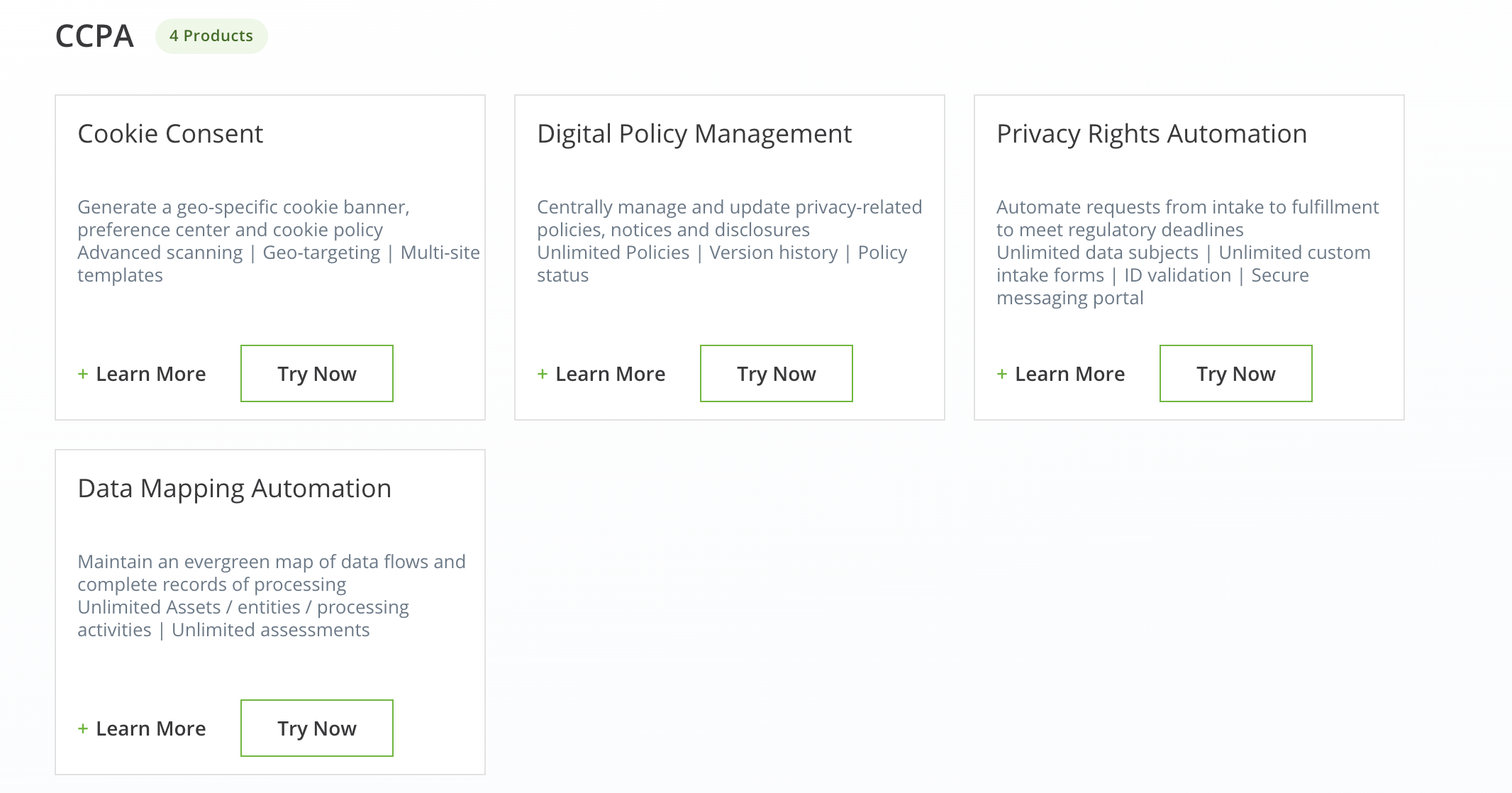 onetrust pricing ccpa