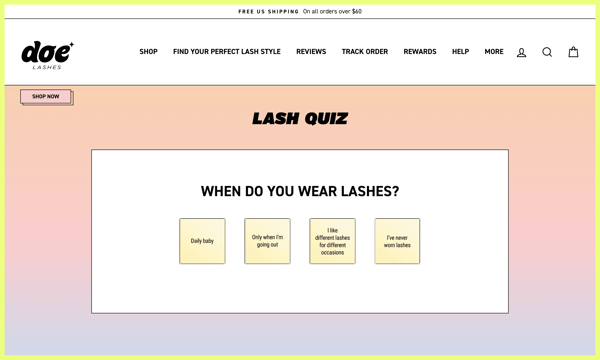 Doe Lashes Personalized Buying Experience