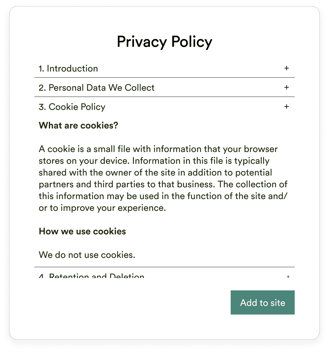 enzuzo privacy policy generator