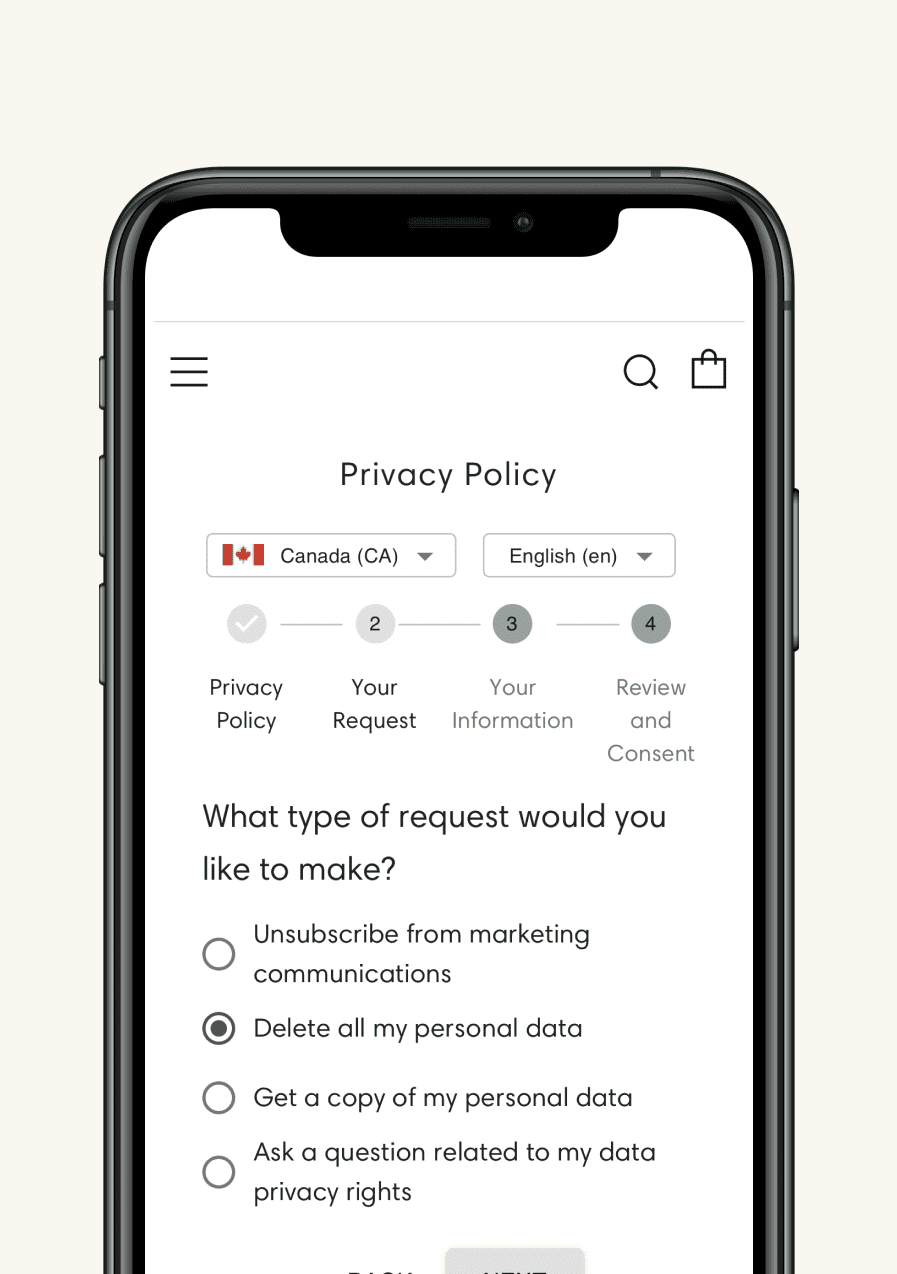 Privacy Policy - DSAR form