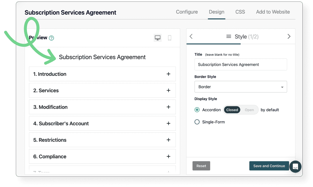 Subscription Services Agreement (SSA)