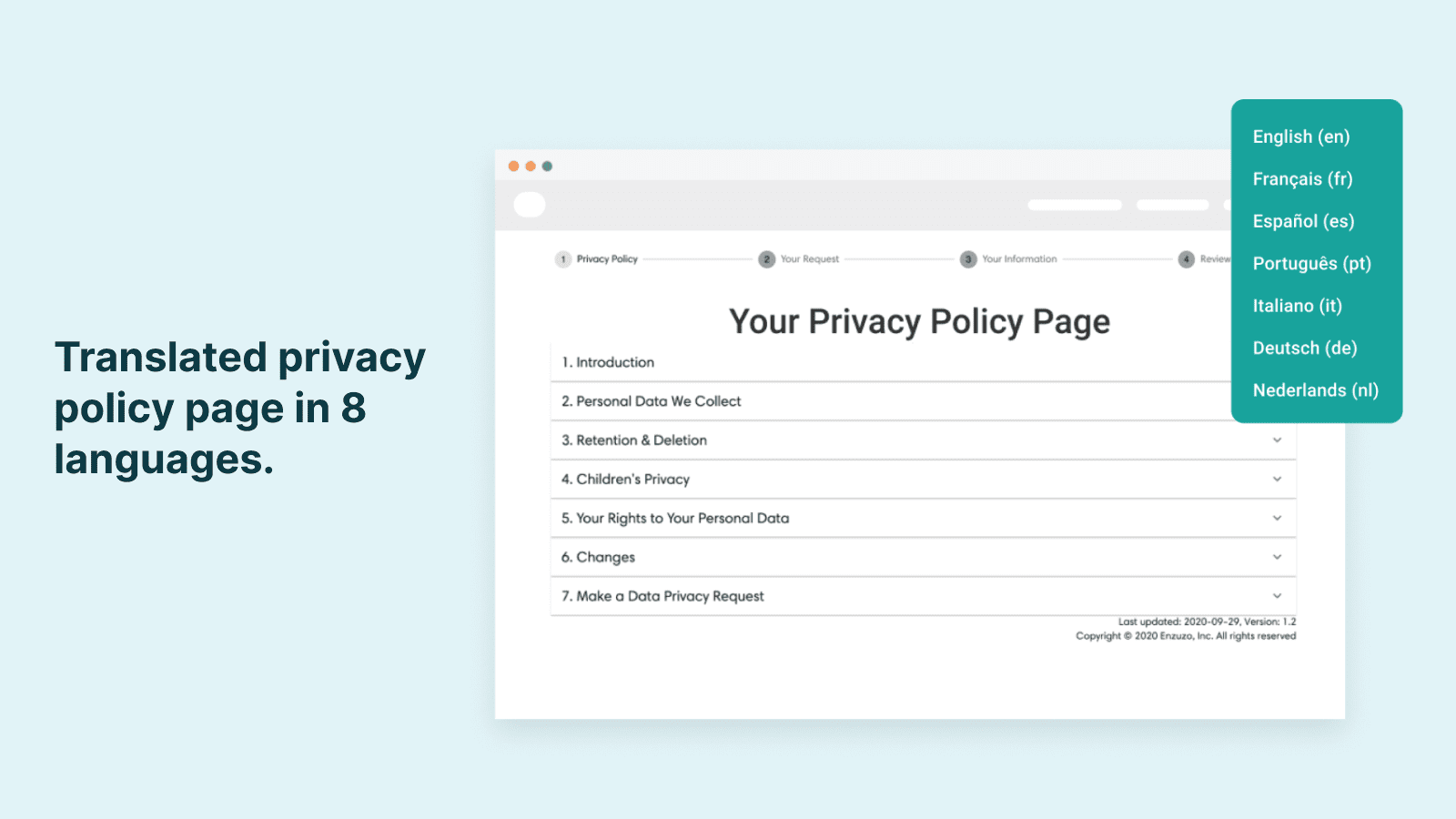 enzuzo privacy policy page