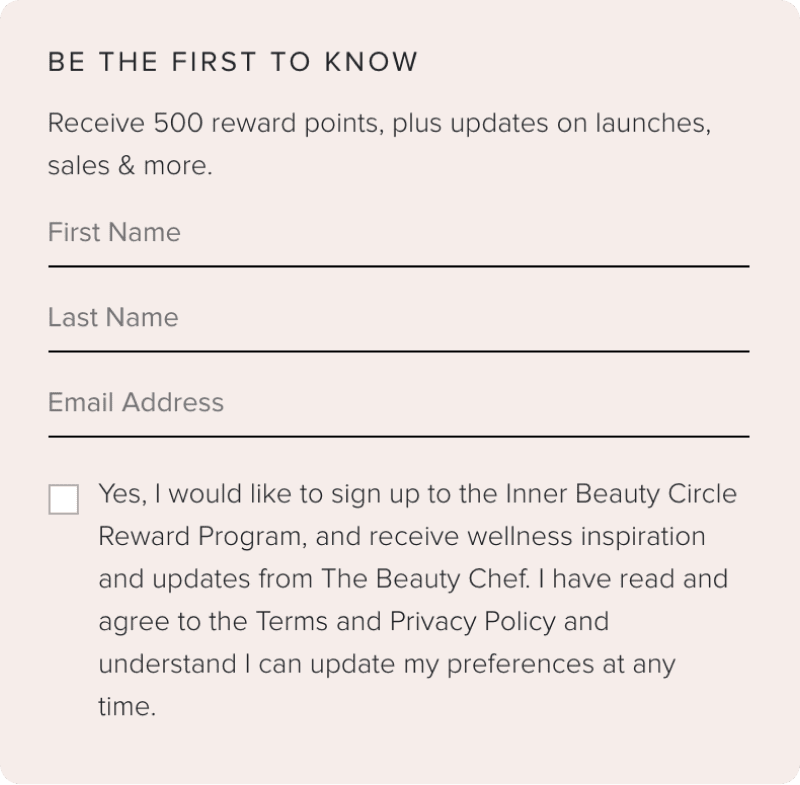 The Beauty Chef Email Opt-in