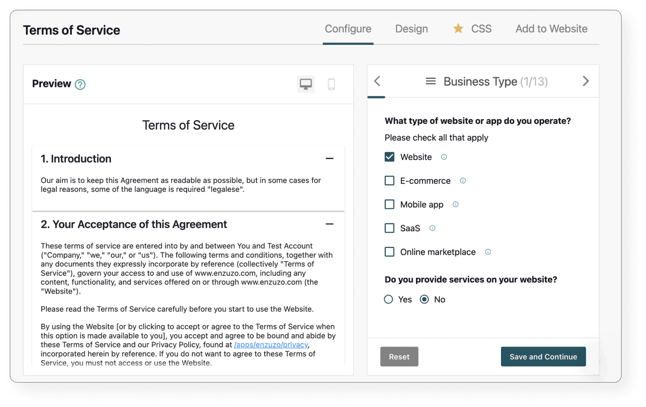 Terms of Service Onboarding Screen 1