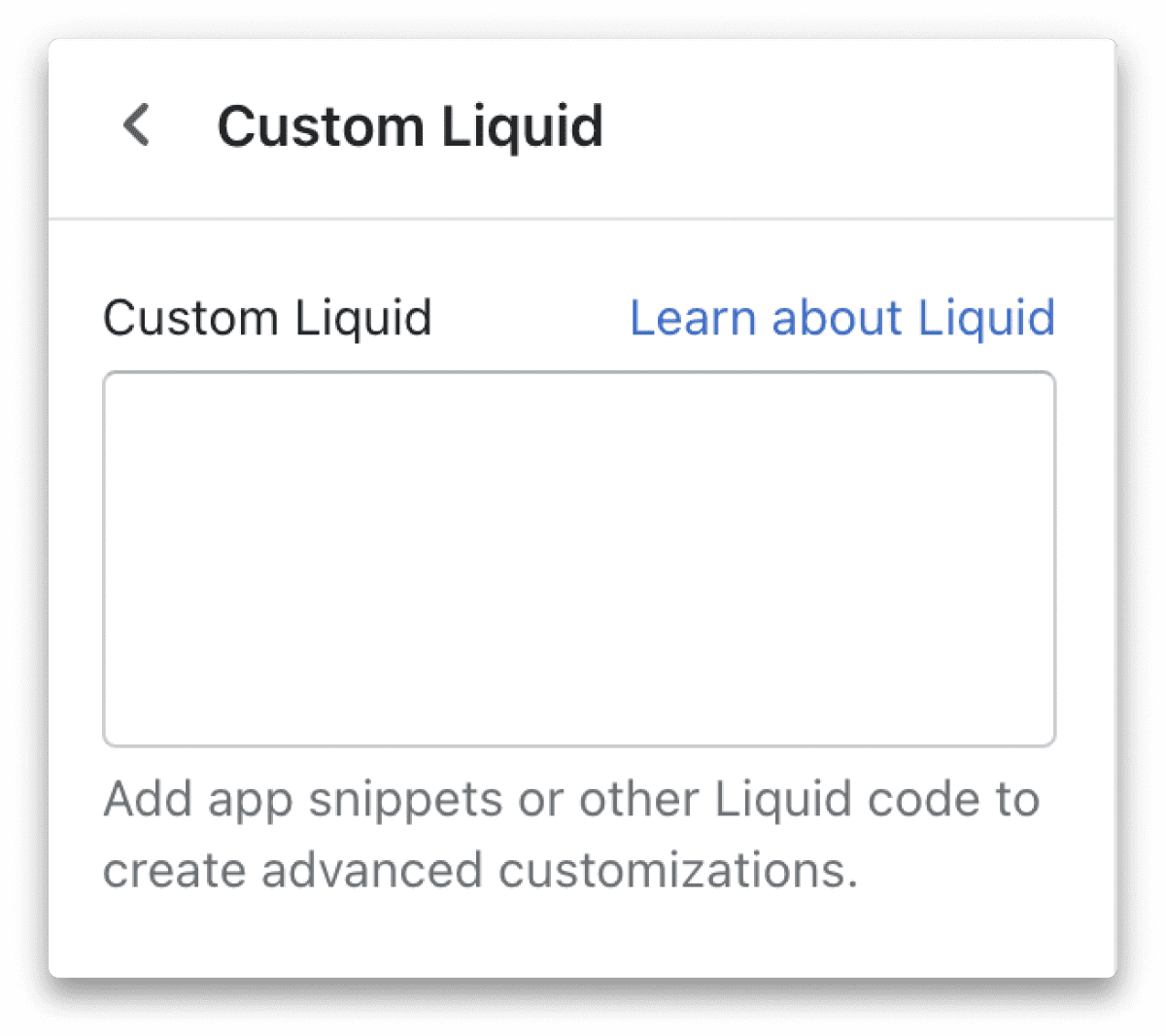 Custom Liquid Section Shopify 2.0