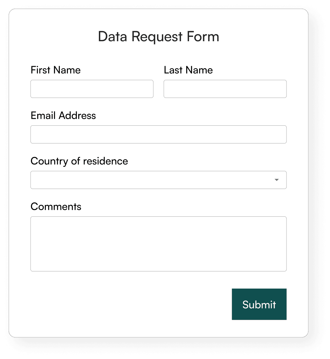 data request form