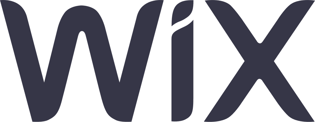 a black coloured logo of the company Wix.